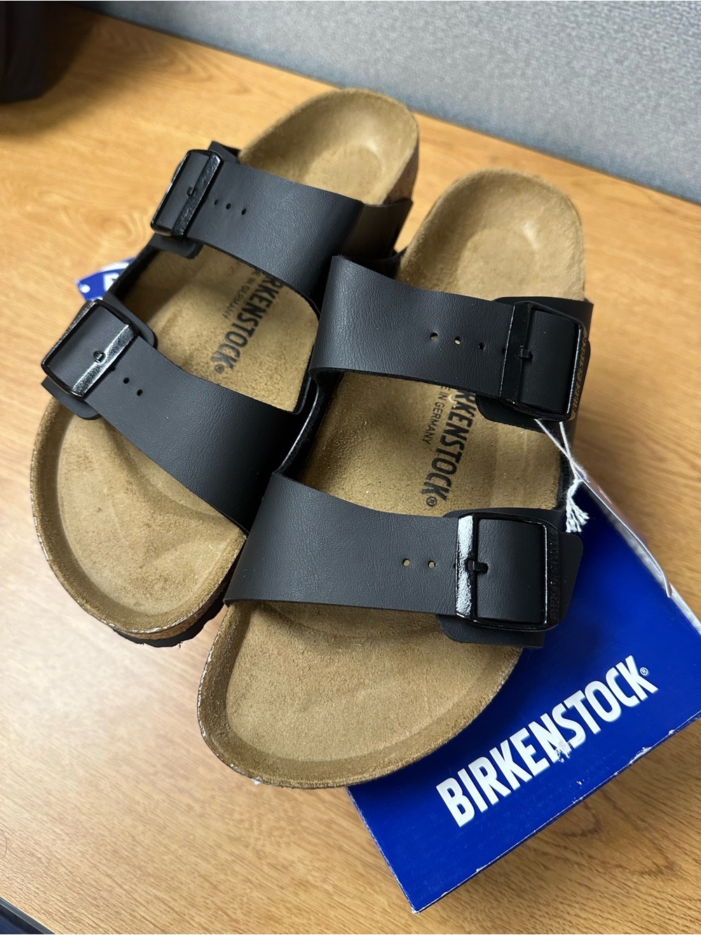 Birkenstock Men's Black Arizona Two-Strap Sandals